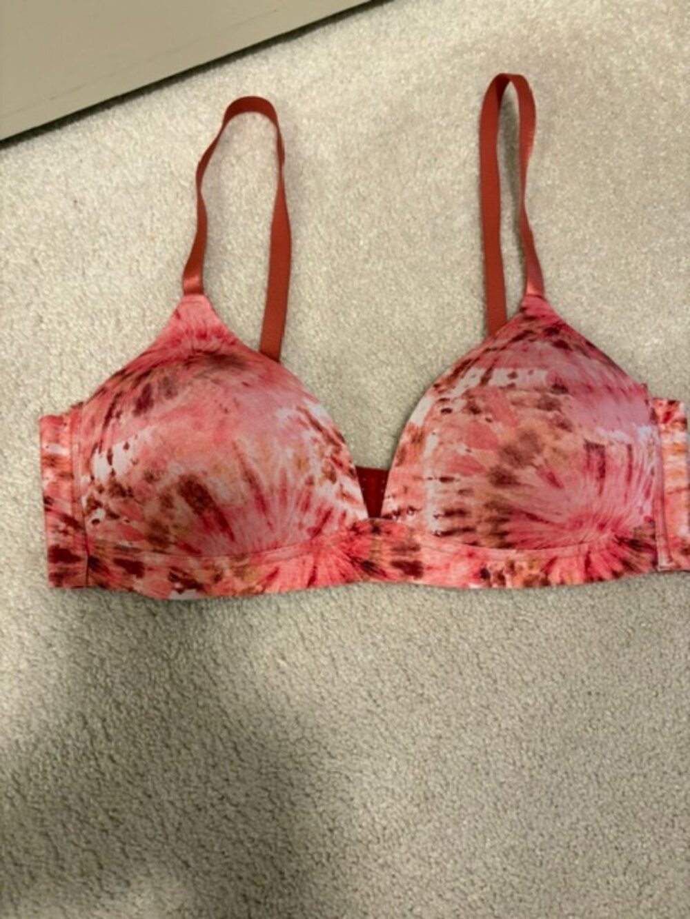 Coral Coloured Wireless Bra